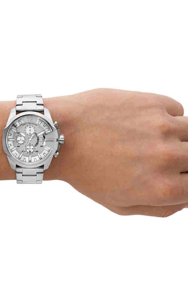 Buy DIESEL NoColour Baby Chief 43 mm Silver Dial Stainless Steel