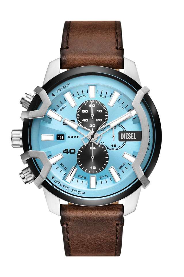 Griffed-48-mm-Blue-Dial-Leather-Chronograph-Watch-For-Men---DZ4656