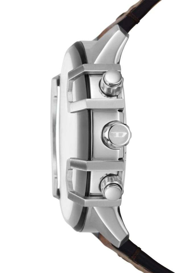 Buy DIESEL NoColour Griffed 48 mm Blue Dial Leather Chronograph