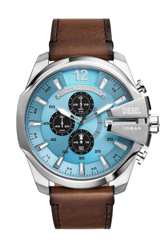 Mega-Chief-51-mm-Blue-Dial-Leather-Chronograph-Watch-For-Men---DZ4657