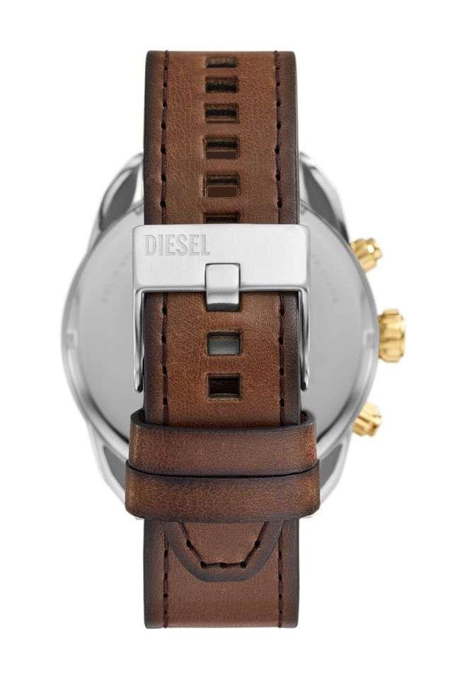 Spiked-49-mm-Silver-Leather-Chronograph-Watch-for-Men---DZ4665