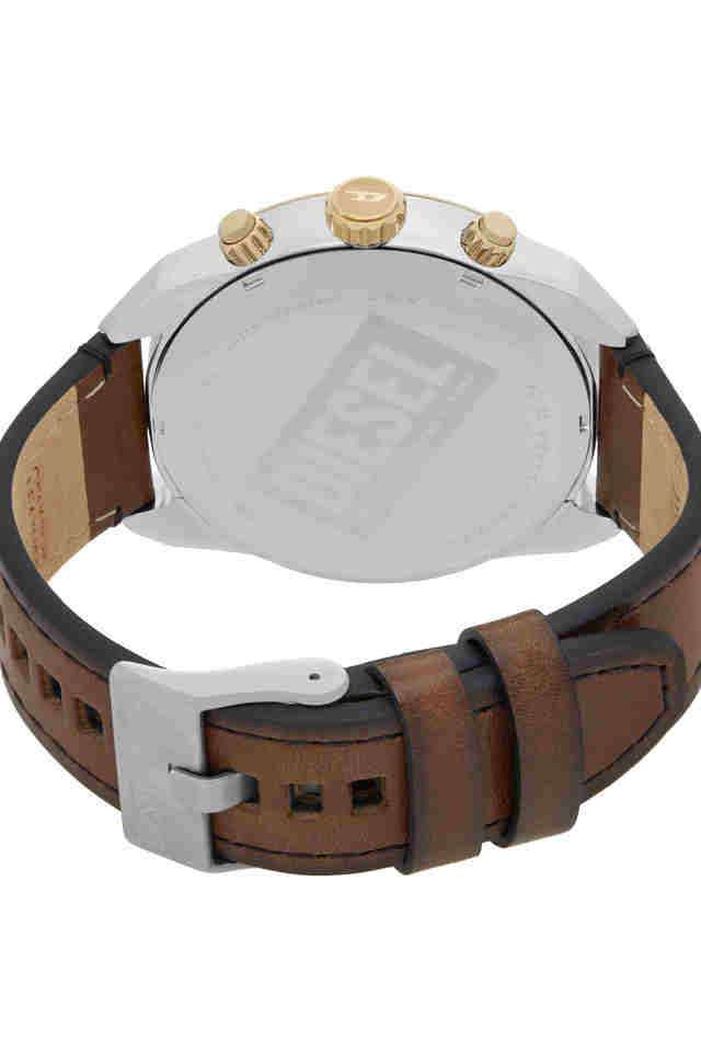 Spiked-49-mm-Silver-Dial-Leather-Chronograph-Wrist-Watch-for-Men---DZ4665