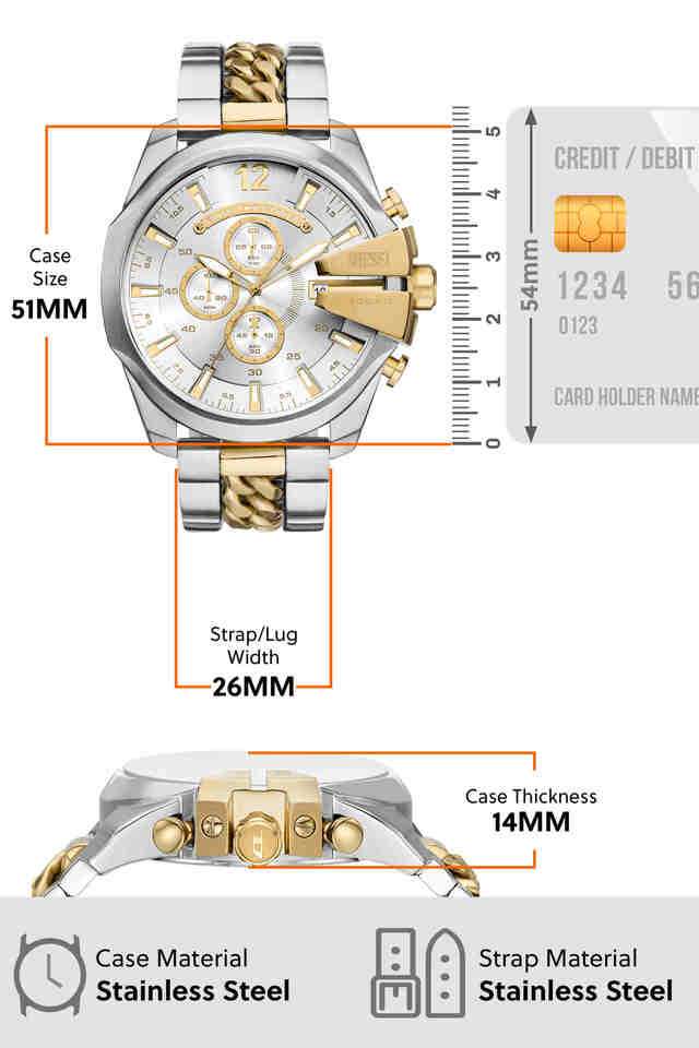 Buy DIESEL NoColour Mega Chief 51 mm Multicolour Dial Stainless