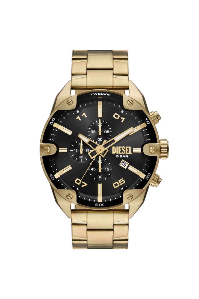 Spiked-49-mm-Black-Dial-Stainless-Steel-Chronograph-Watch-for-Men---DZ4678I