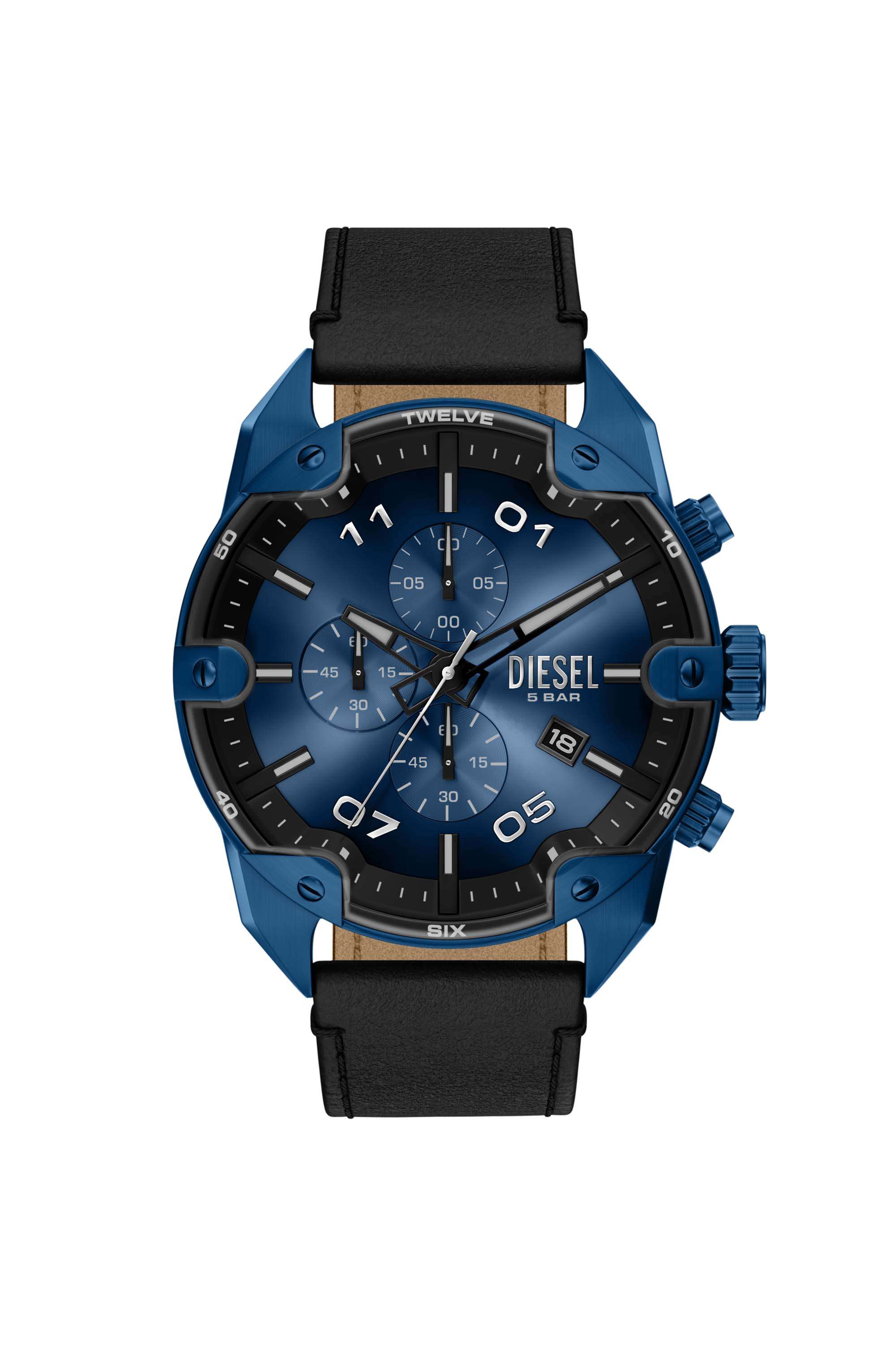 Buy DIESEL Multicolor Spiked 49 mm Multicolour Dial Leather