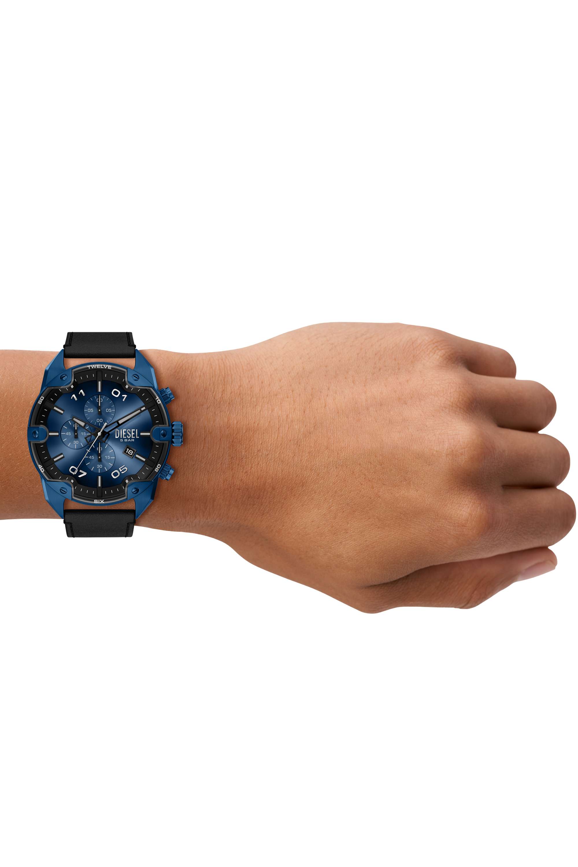 Buy DIESEL Multicolor Spiked 49 mm Multicolour Dial Leather