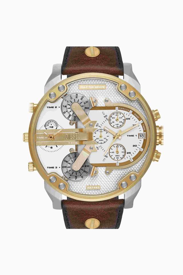 Mr.-Daddy-2-57-mm-Silver-Dial-Leather-Chronograph-Watch-For-Men---DZ7483I