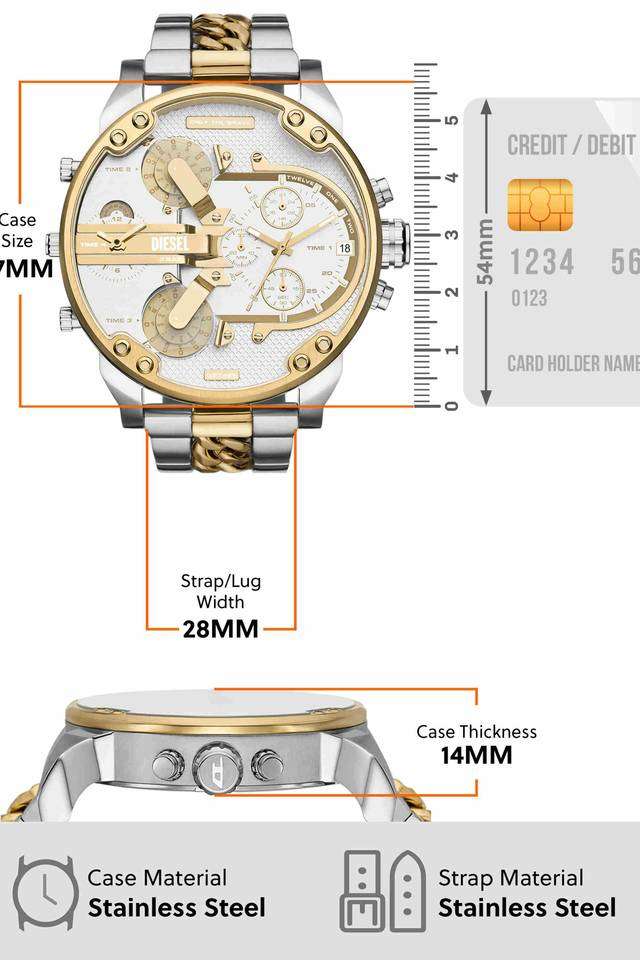 Buy DIESEL NoColour Mr. Daddy 2 57 mm Multicolour Dial Stainless