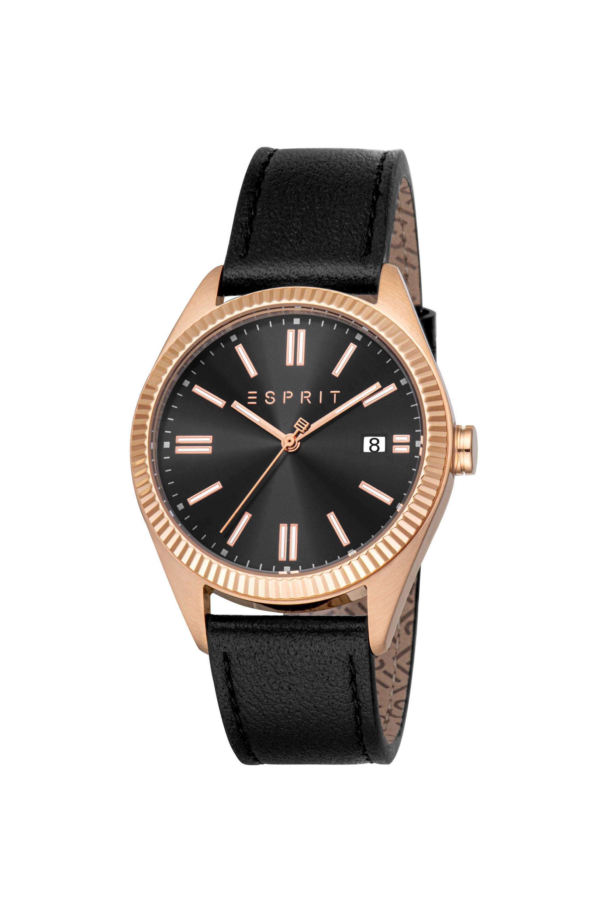 Hugh-40-mm-Black-Dial-Leather-Analogue-Watch-For-Men---ES1G365L1025