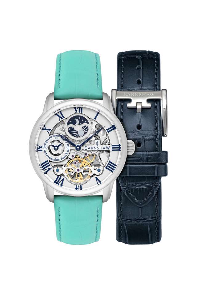 Longitude-Dual-Time-44-mm-Silver-Dial-Leather-Analogue-Watch-For-Men---ES-8006-0B