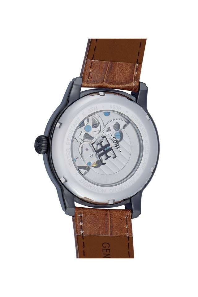 Mens-Beaufort-Retrograde-Black-Dial-Leather-Analog-Watch