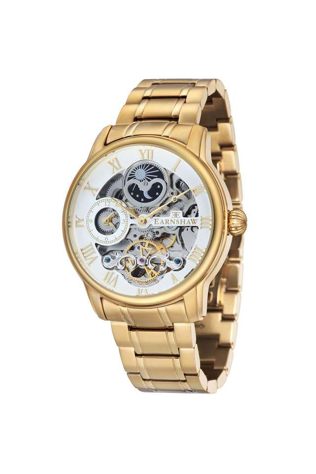 Mens-Longitude-Regulator-White-Dial-Leather-Analog-Watch