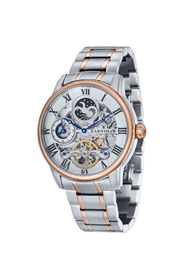 Mens-Longitude-Regulator-White-Dial-Leather-Analog-Watch