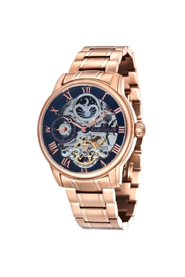 Mens-Longitude-Hemisphere-Blue-Dial-Leather-Analog-Watch