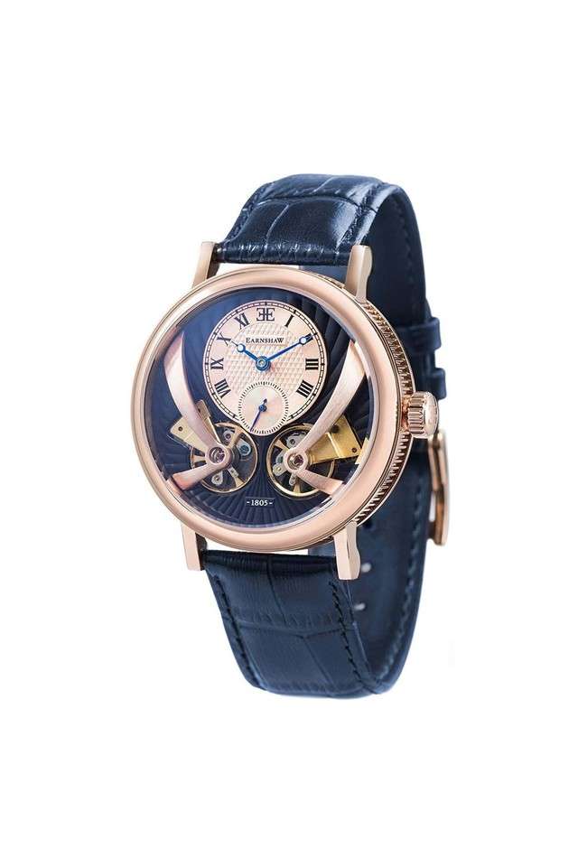 Mens-Investigator-Blue-Dial-Leather-Analog-Watch