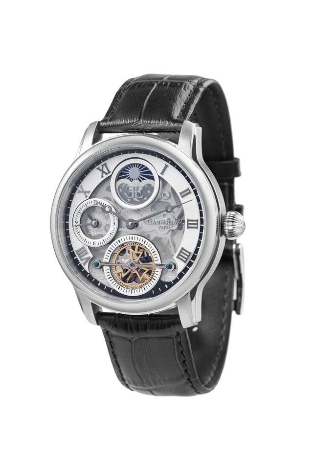 Mens-Longitude-Retrograde-Silver-Dial-Leather-Analog-Watch
