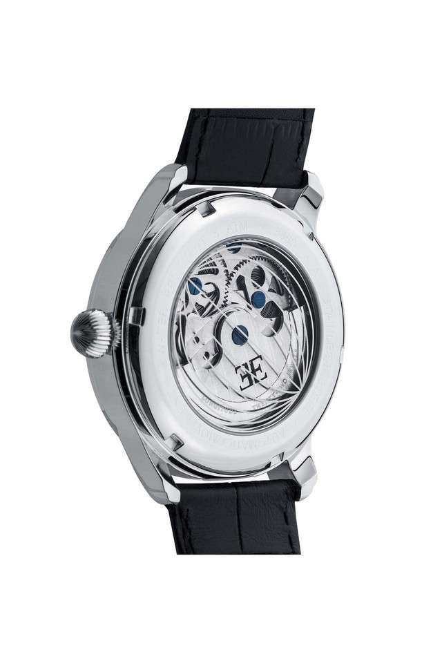 Mens-Longitude-Retrograde-Silver-Dial-Leather-Analog-Watch