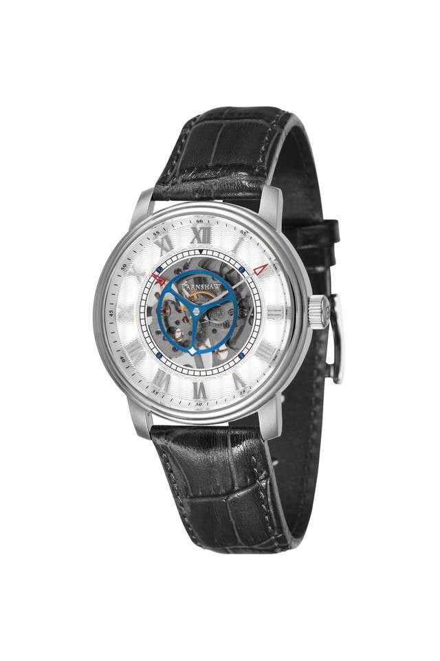 Mens-Beaufort-Silver-Dial-Leather-Analog-Watch