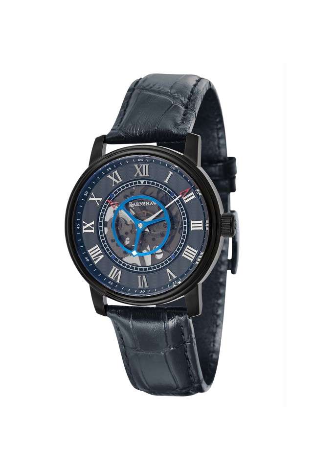 Mens-Longitude-Blue-Dial-Leather-Analog-Watch
