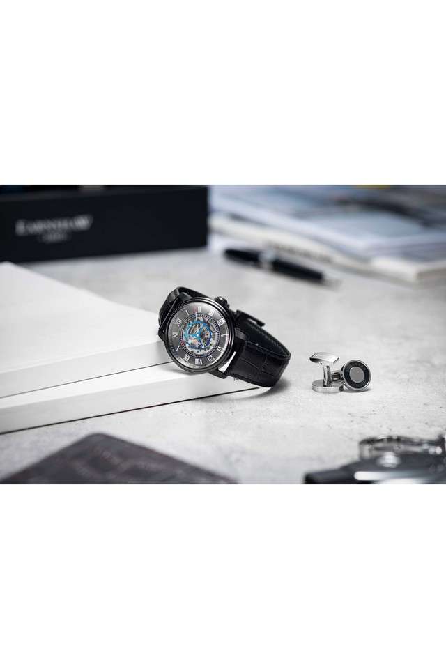 Mens-Longitude-Blue-Dial-Leather-Analog-Watch