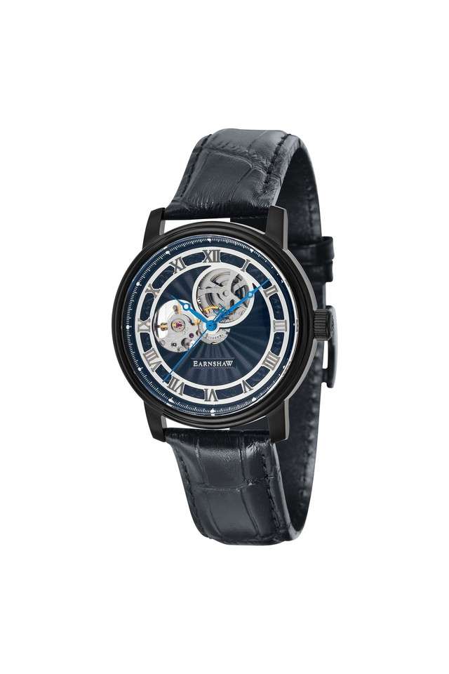 Westminster-Men-s-42-mm-Quartz-Analog-Watch---Blue-Dial-With-Black-Leather-Strap-(ES-8097-04)