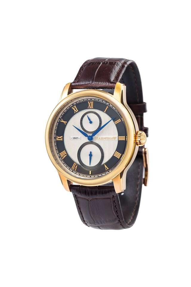 Mens-Longcase-Silver-Dial-Leather-Analog-Watch