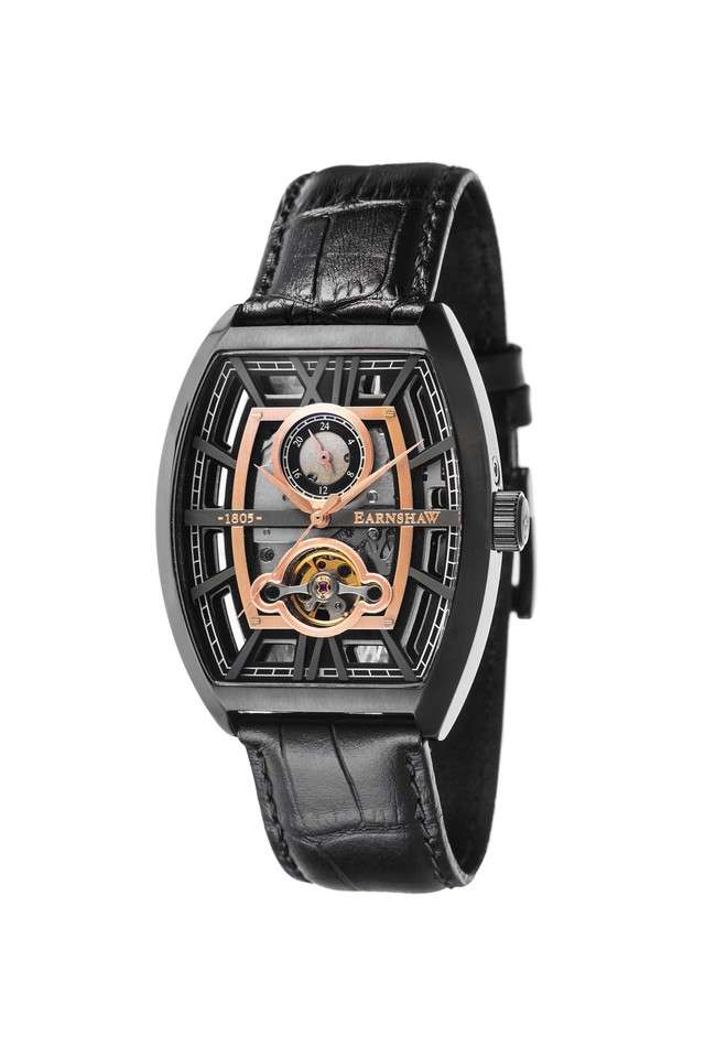 Mens-Westminster-Grey-And-Black-Dial-Leather-Analog-Watch