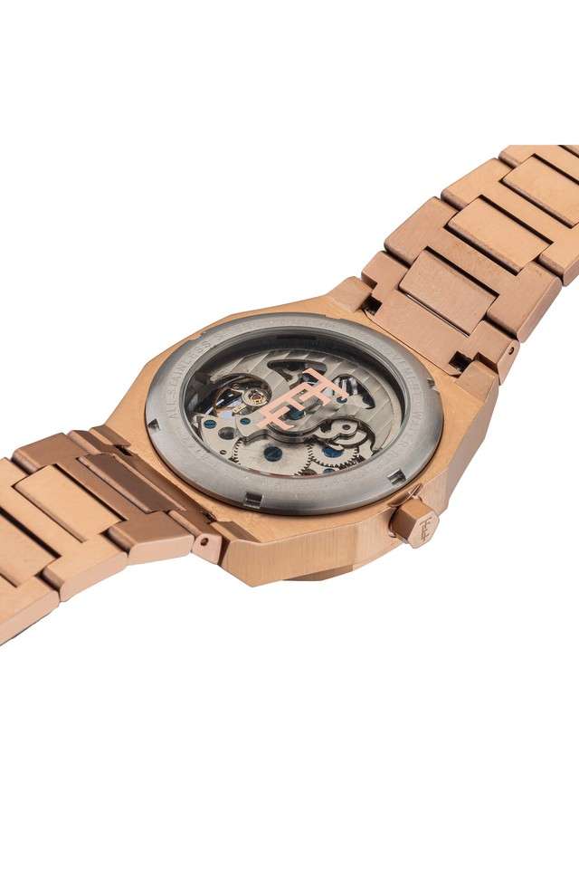 Mens-Drake-Black-Dial-Stainless-Steel-Analog-Watch