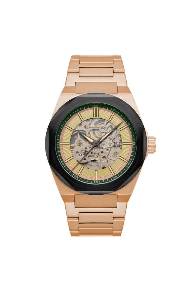Mens-44-mm-Clark-Skeleton-Automatic-Brown-Dial-Stainless-Steel-Analog-Watch---ES-8182-CC