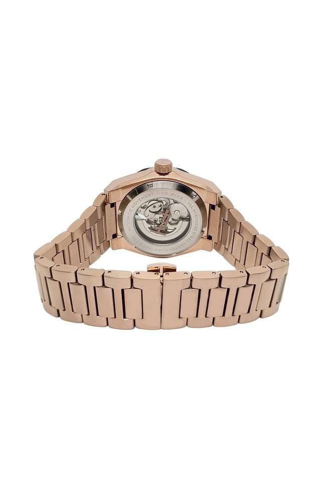 Mens-44-mm-Clark-Skeleton-Automatic-Brown-Dial-Stainless-Steel-Analog-Watch---ES-8182-CC