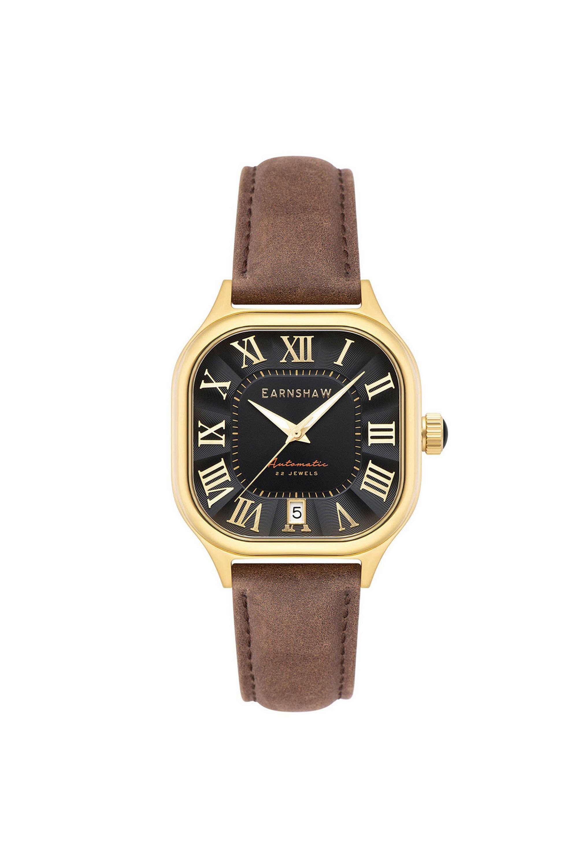 Coussin-39-mm-Automatic-Analogue-Watch-For-Men-s---Black-Dial-with-Brown-Leather-Strap-(ES828401)