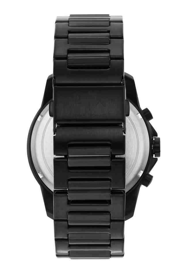 Mens-44-mm-Black-Dial-Stainless-Steel-Chronograph-Watch---AX1722I