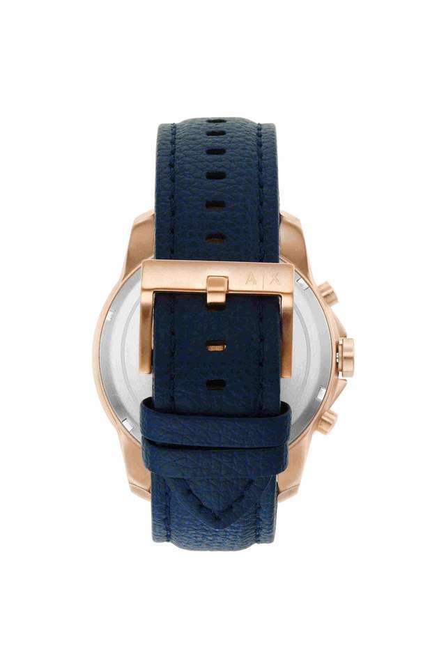 Mens-44-mm-Blue-Dial-Leather-Chronograph-Watch---AX1723I