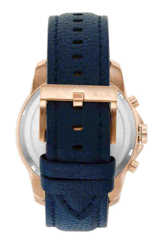 Mens-44-mm-Blue-Dial-Leather-Chronograph-Watch---AX1723