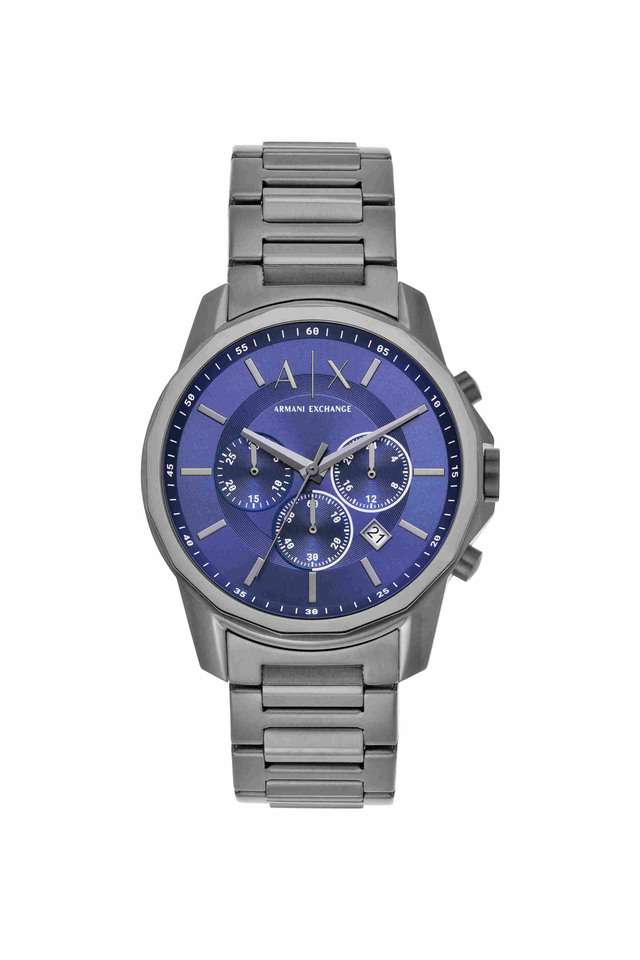 Quartz-44-mm-Blue-Dial-Stainless-Steel-Chronograph-Wrist-Watch-for-Men---AX1731