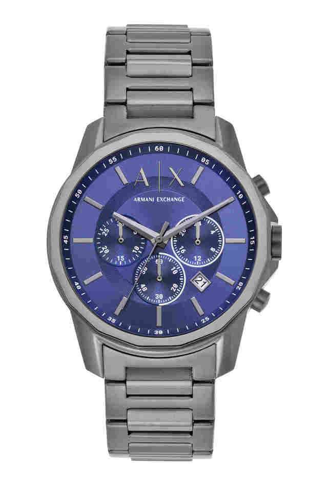 Mens-44-mm-Blue-Dial-Stainless-Steel-Chronograph-Watch---AX1731