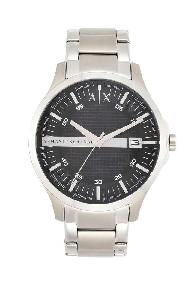 Mens-Hampton-Black-Dial-Stainless-Steel-Analogue-Watch---AX2103I