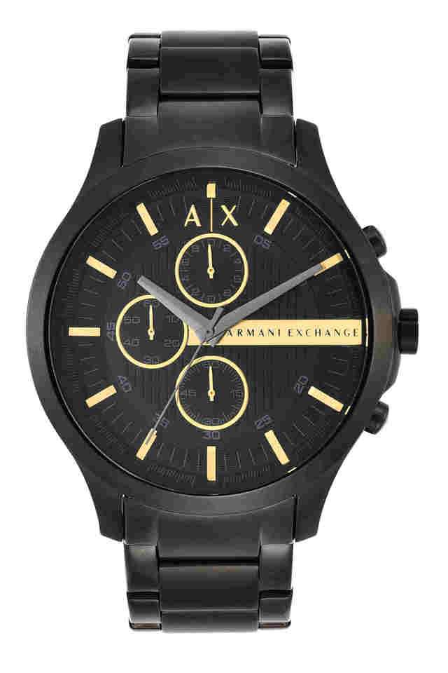 Mens-46-mm-Hampton-Black-Dial-Stainless-Steel-Chronograph-Watch---AX2164