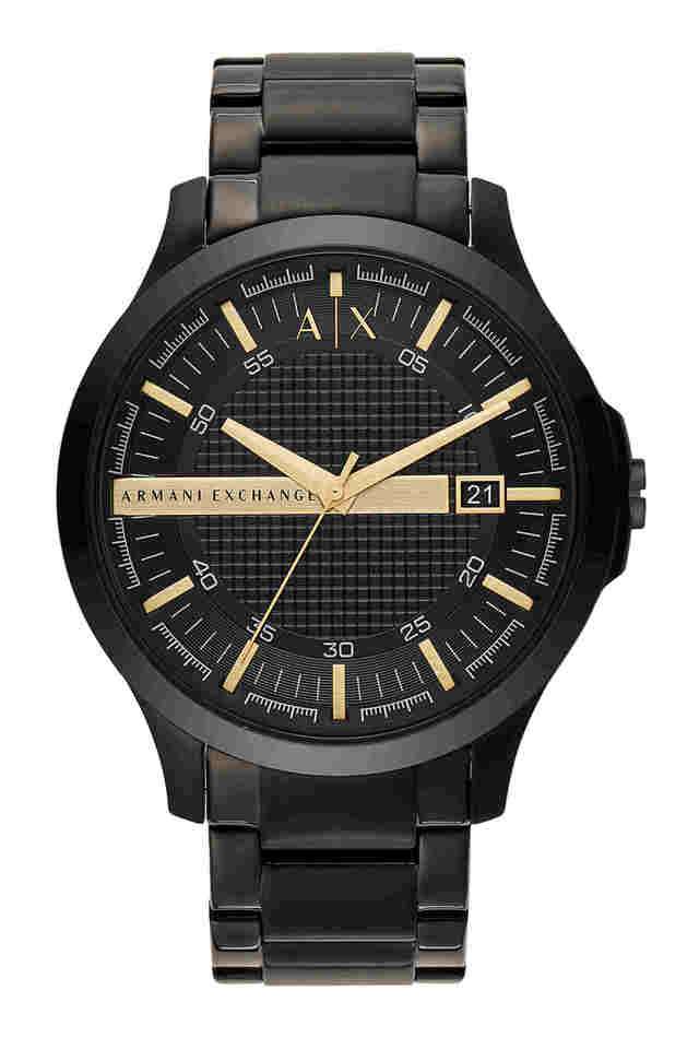 Mens-46-mm-Hampton-Black-Dial-Stainless-Steel-Analogue-Watch---AX2413