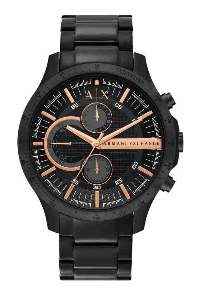 Mens-46-mm-Black-Dial-Stainless-Steel-Chronograph-Watch---AX2429I