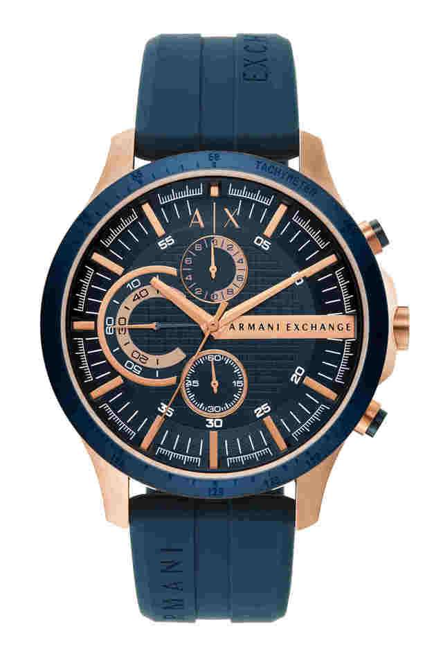 Mens-Hampton-Blue-Dial-Silicone-Chronograph-Watch---AX2440I