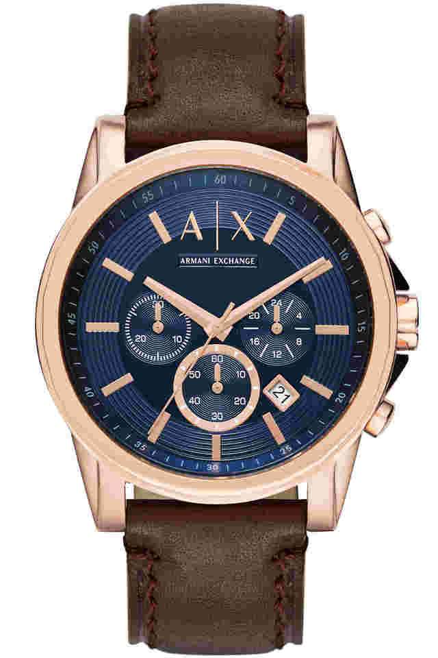 Mens-45-mm-Outerbanks-Blue-Dial-Leather-Chronograph-Watch---AX2508