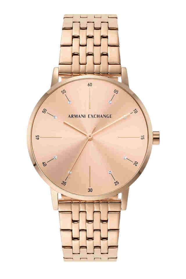Womens-36-mm-Rose-Gold-Dial-Stainless-Steel-Analog-Watch---AX5581I