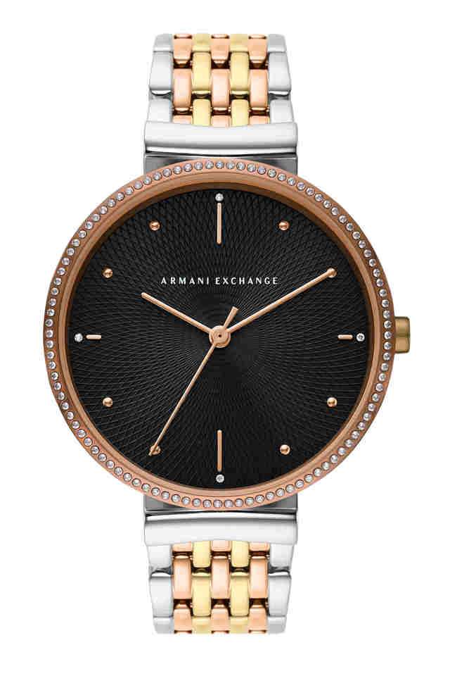 Womens-36-mm-Black-Dial-Stainless-Steel-Analog-Watch---AX5911I