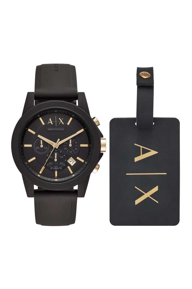 Mens-Outer-Banks-Black-Dial-Silicon-Chronograph-Watch---AX7105