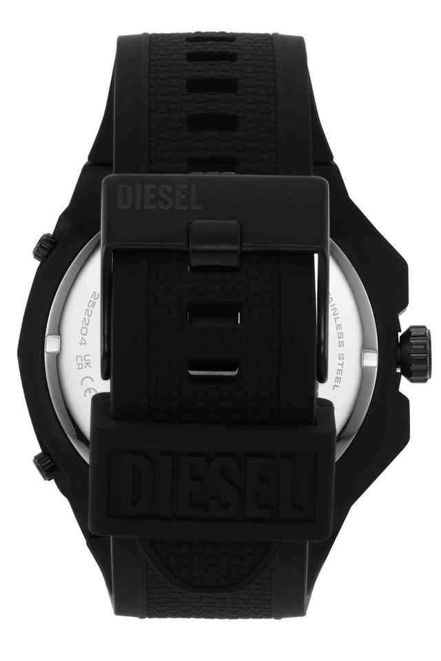 Mens-Framed-Black-Dial-Silicone-Analog-Watch---DZ1986I