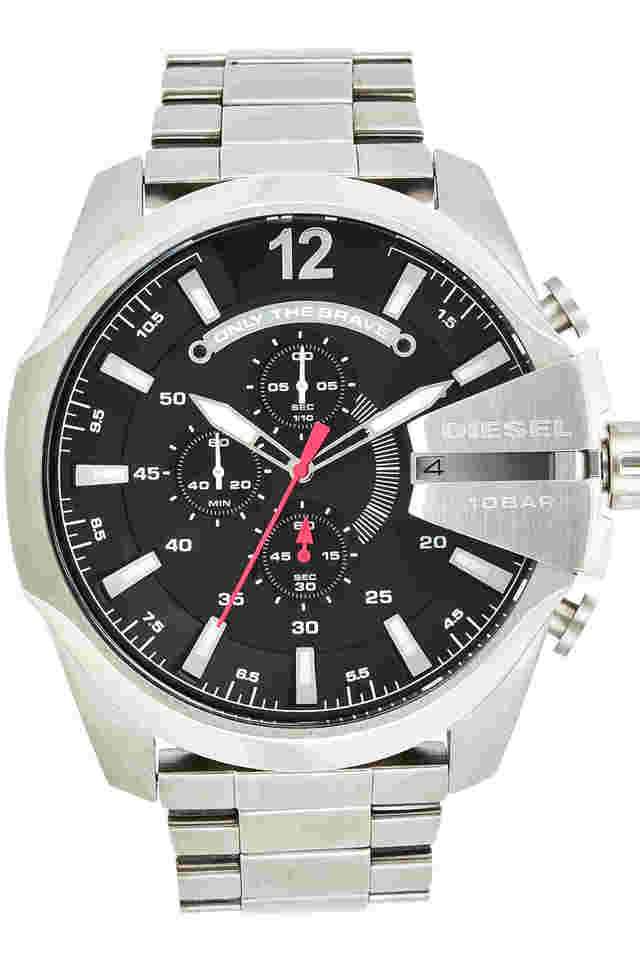 Mens-59-mm-Mega-Chief-Black-Dial-Stainless-Steel-Chronograph-Watch---DZ4308