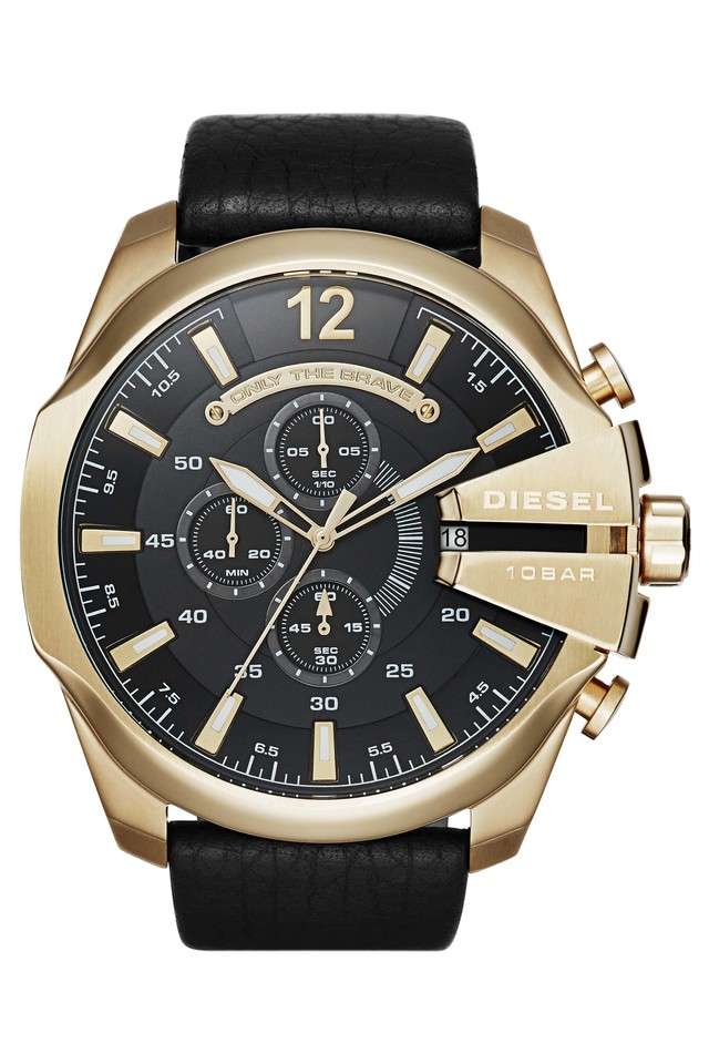 Mens-Chronograph-Leather-Watch