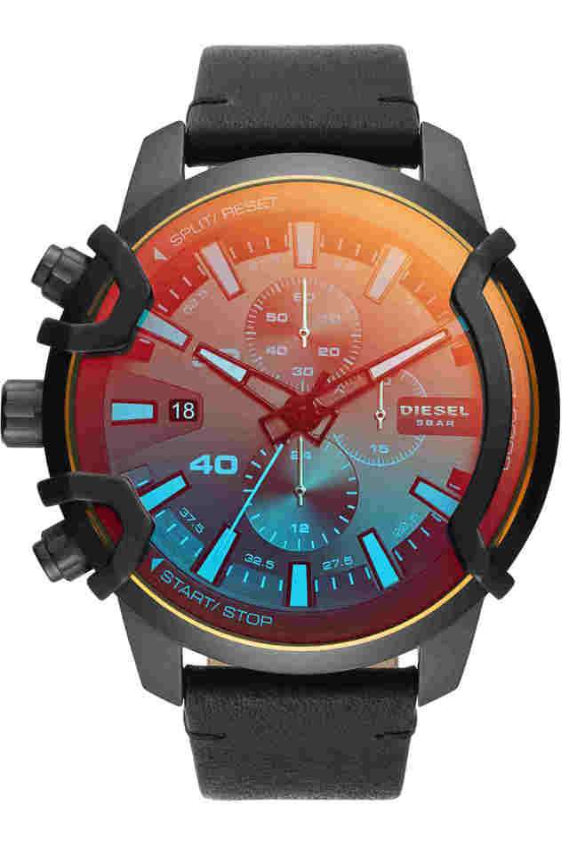 Mens-46-mm-Griffed-Black-Dial-Leather-Chronograph-Watch---DZ4519