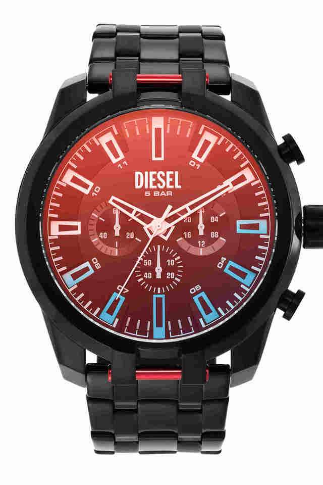 Mens-51-mm-Split-Black-Dial-Stainless-Steel-Chronograph-Watch---DZ4589I